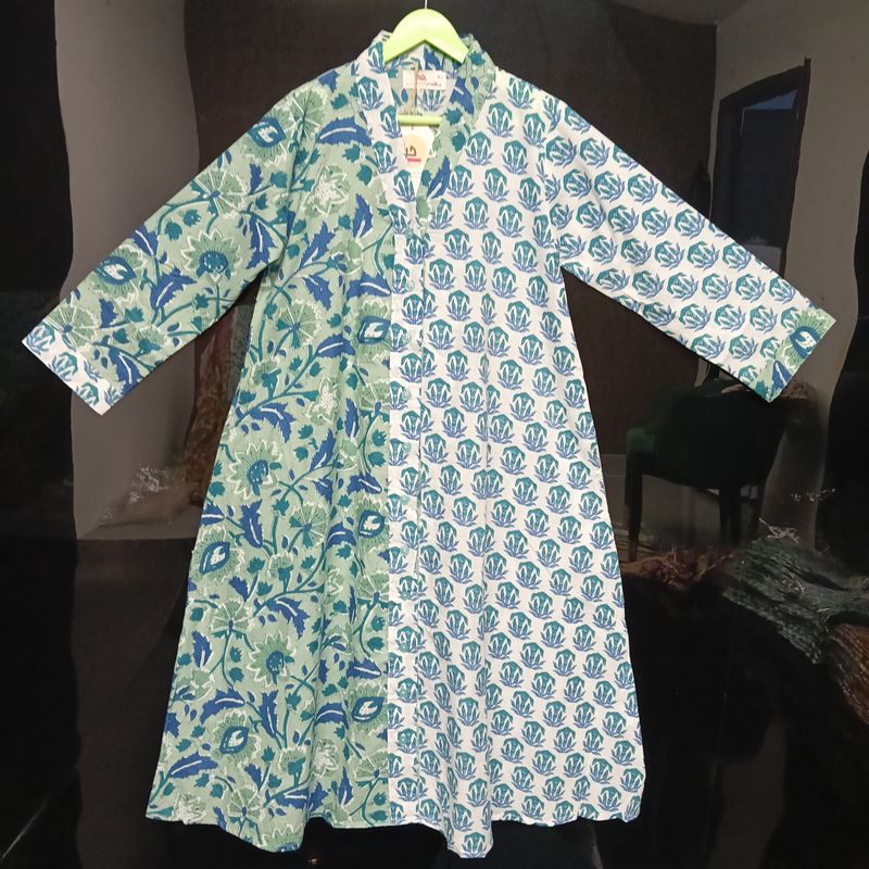 6-7 Year Ayana Printed Cotton Girls Dress 38'' Long Jalabiya