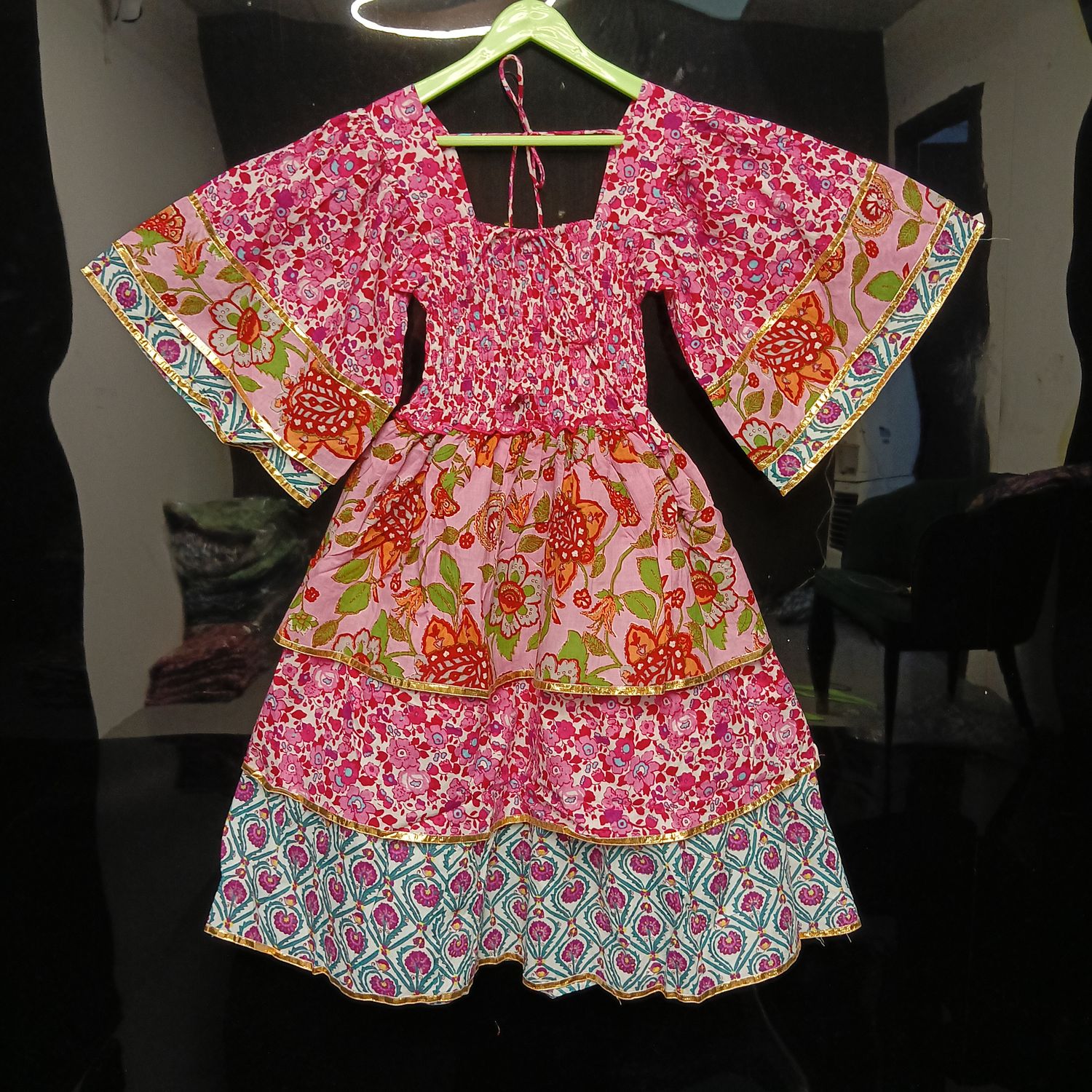 4-5 Year Rahima Printed Cotton Dress 34" Long Jalabiya