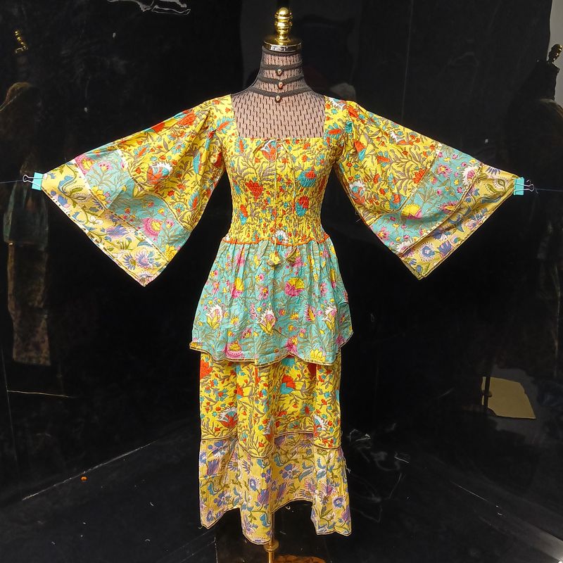 12-13 Year Rahima Printed Cotton Dress 50" Long Jalabiya