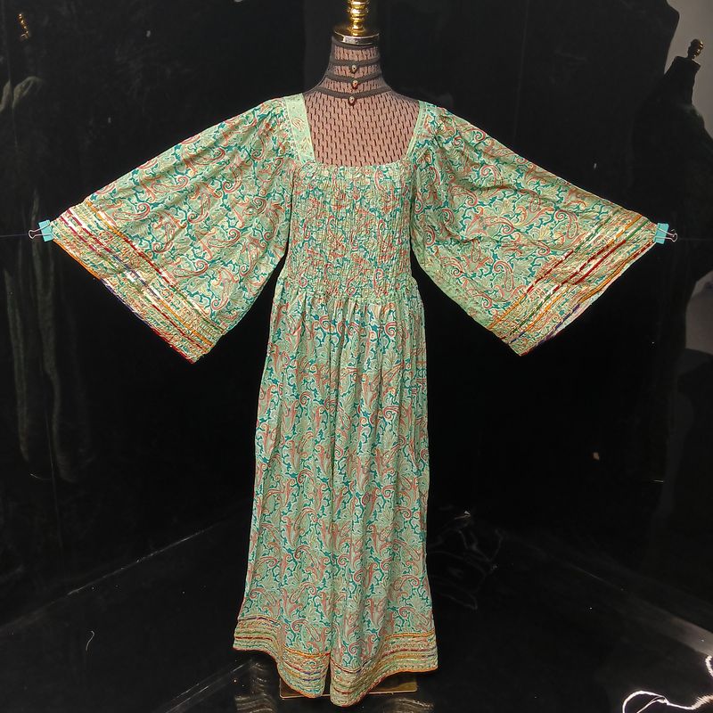 S-M Elzina Silk Crystal Dress 57" Long Jalabiya