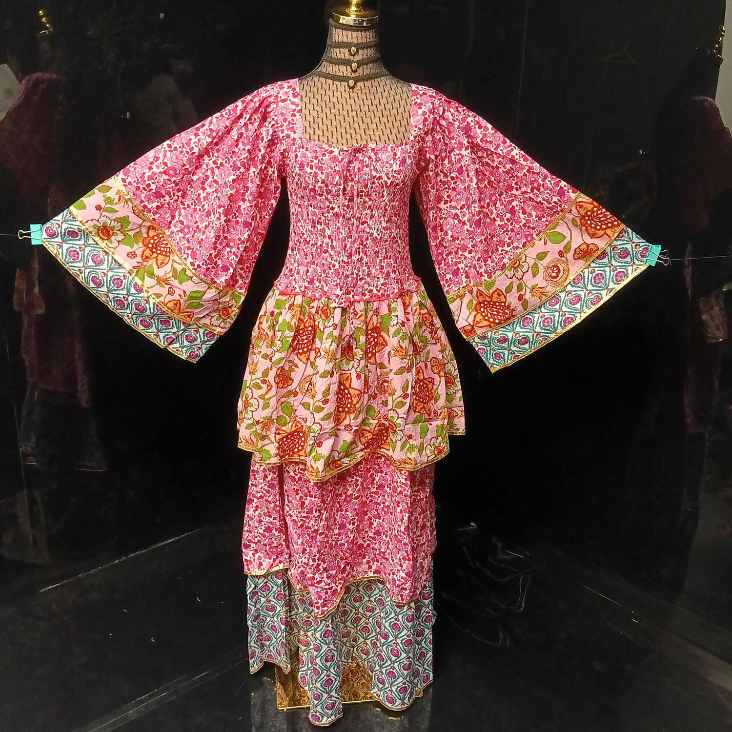 XS/S Rahima Printed Cotton Dress 54" Long Jalabiya