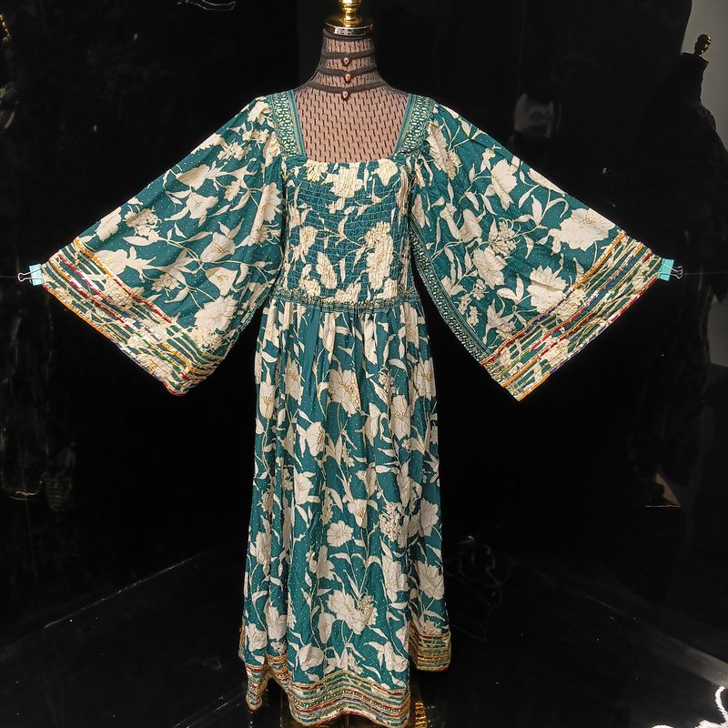 S-M Elzina Silk Crystal Dress 57" Long Jalabiya