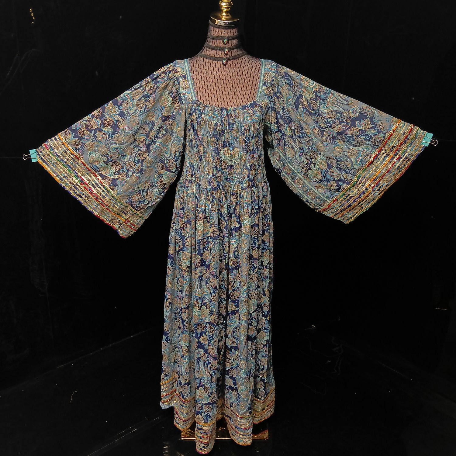 L-XL Elzina Silk Crystal Dress 57" Long Jalabiya