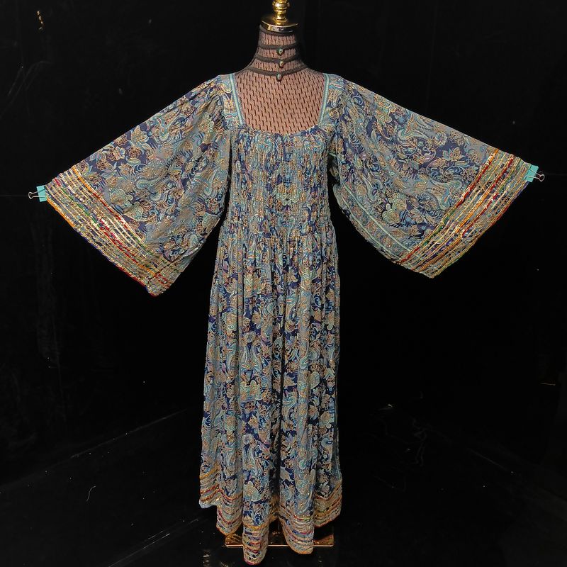 L-XL Elzina Silk Crystal Dress 57" Long Jalabiya