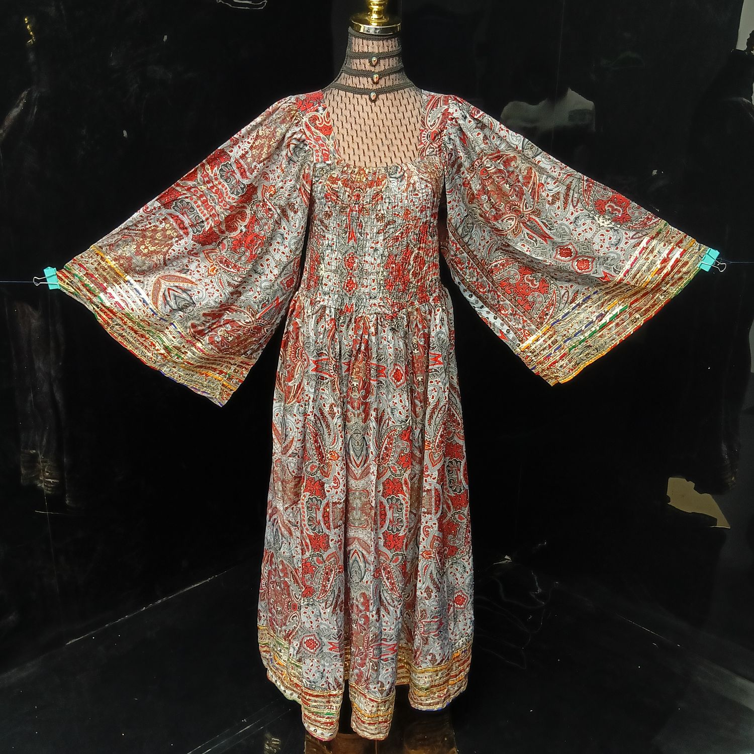 L-XL Elzina Silk Crystal Dress 57" Long Jalabiya