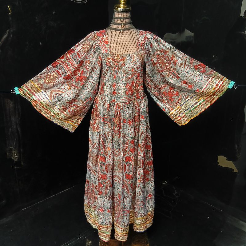 L-XL Elzina Silk Crystal Dress 57" Long Jalabiya