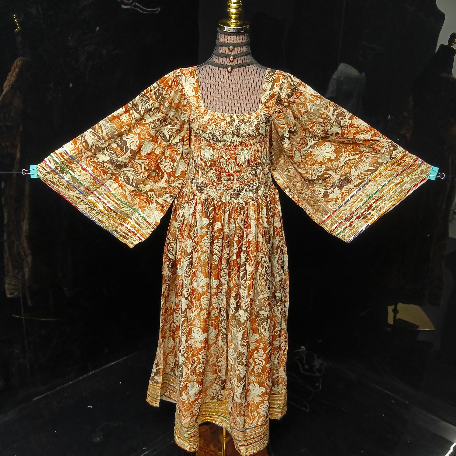 XS-S Elzina Silk Crystal Dress 54" Long Jalabiya