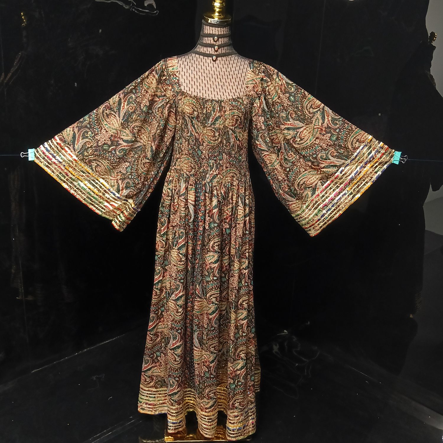 S-M Elzina Silk Crystal Dress 57" Long Jalabiya