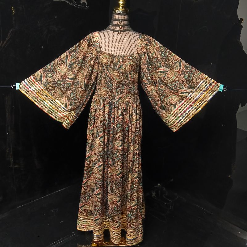 S-M Elzina Silk Crystal Dress 57" Long Jalabiya