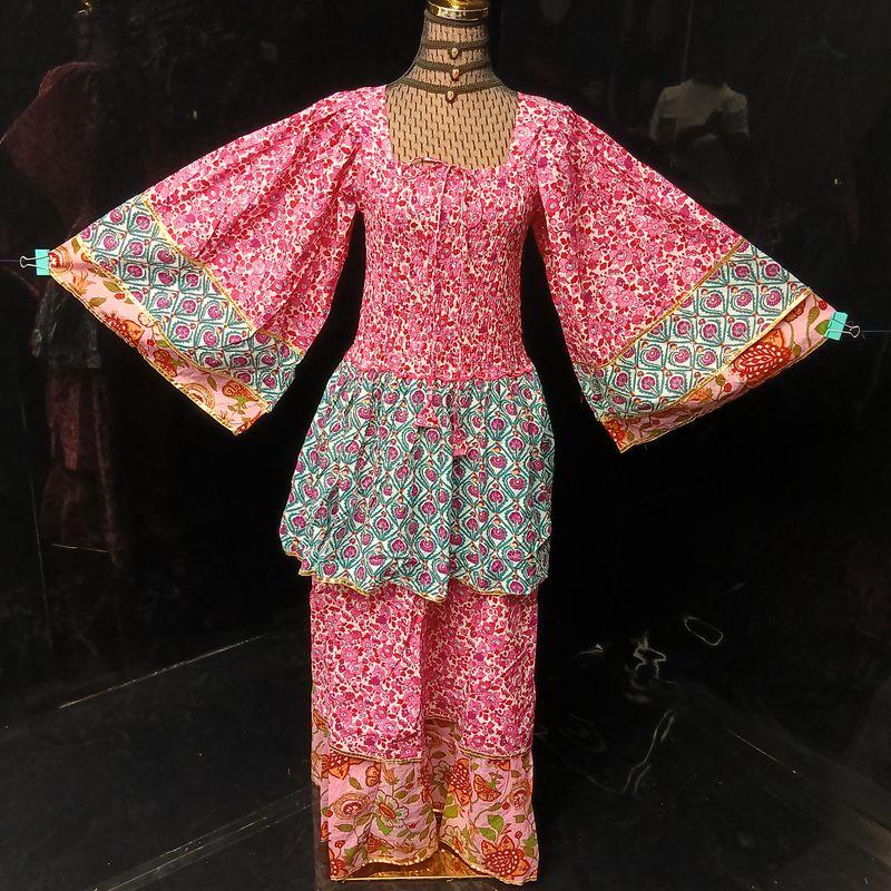 L/XL Rahima Printed Cotton Dress 57" Long Jalabiya