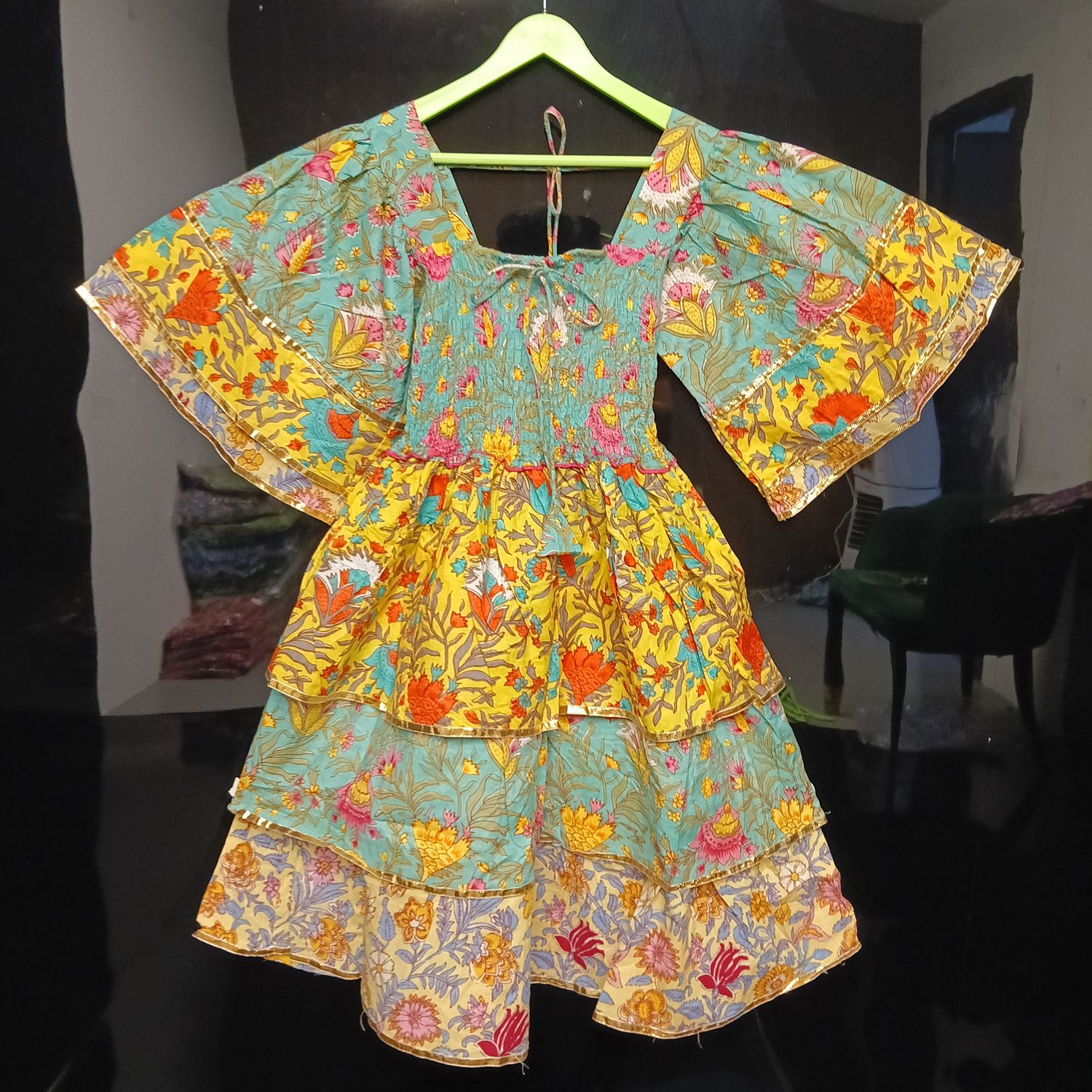 4-5 Year Rahima Printed Cotton Dress 34" Long Jalabiya