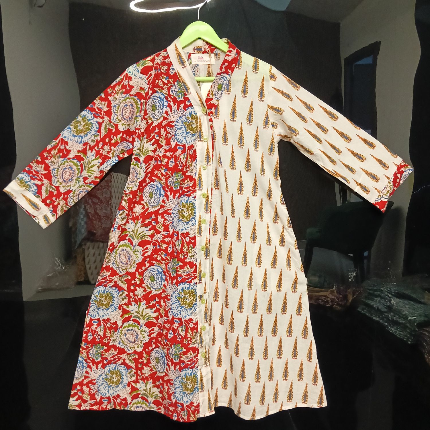 8-9 Year Ayana Printed Cotton Girls Dress 42'' Long Jalabiya