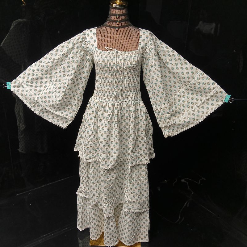 S/M Rahima Printed Cotton Dress 57" Long Jalabiya