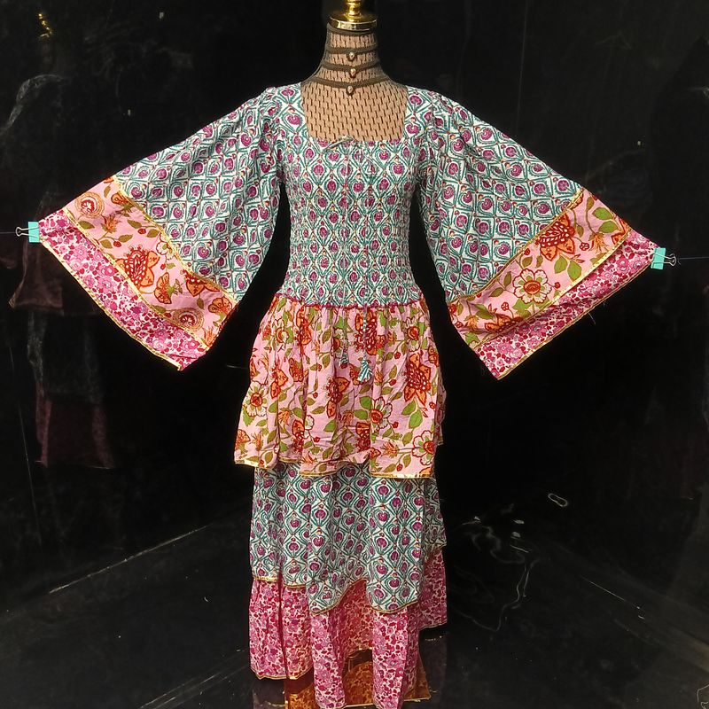 XS/S Rahima Printed Cotton Dress 54" Long Jalabiya