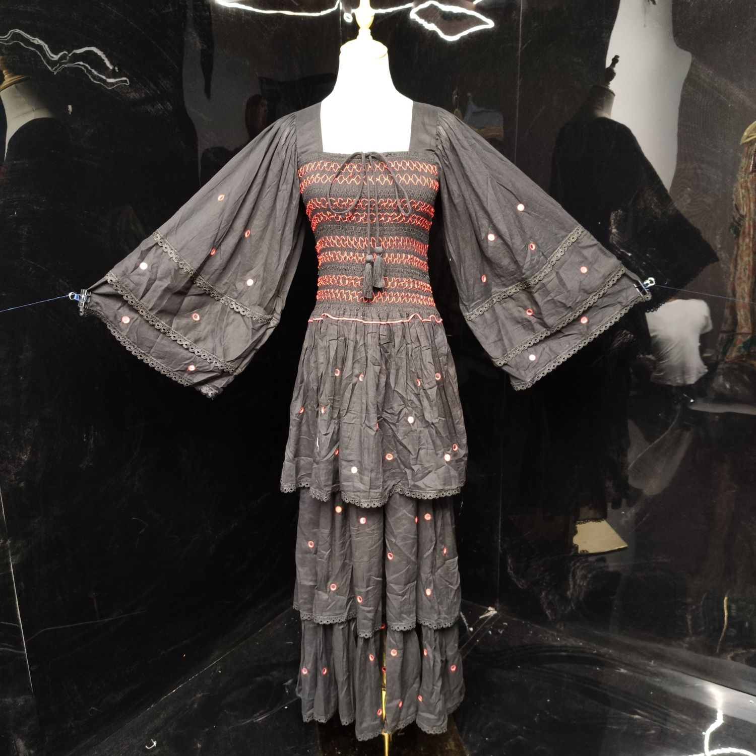 S/M Rahima Printed  Dress 57" Long Jalabiya