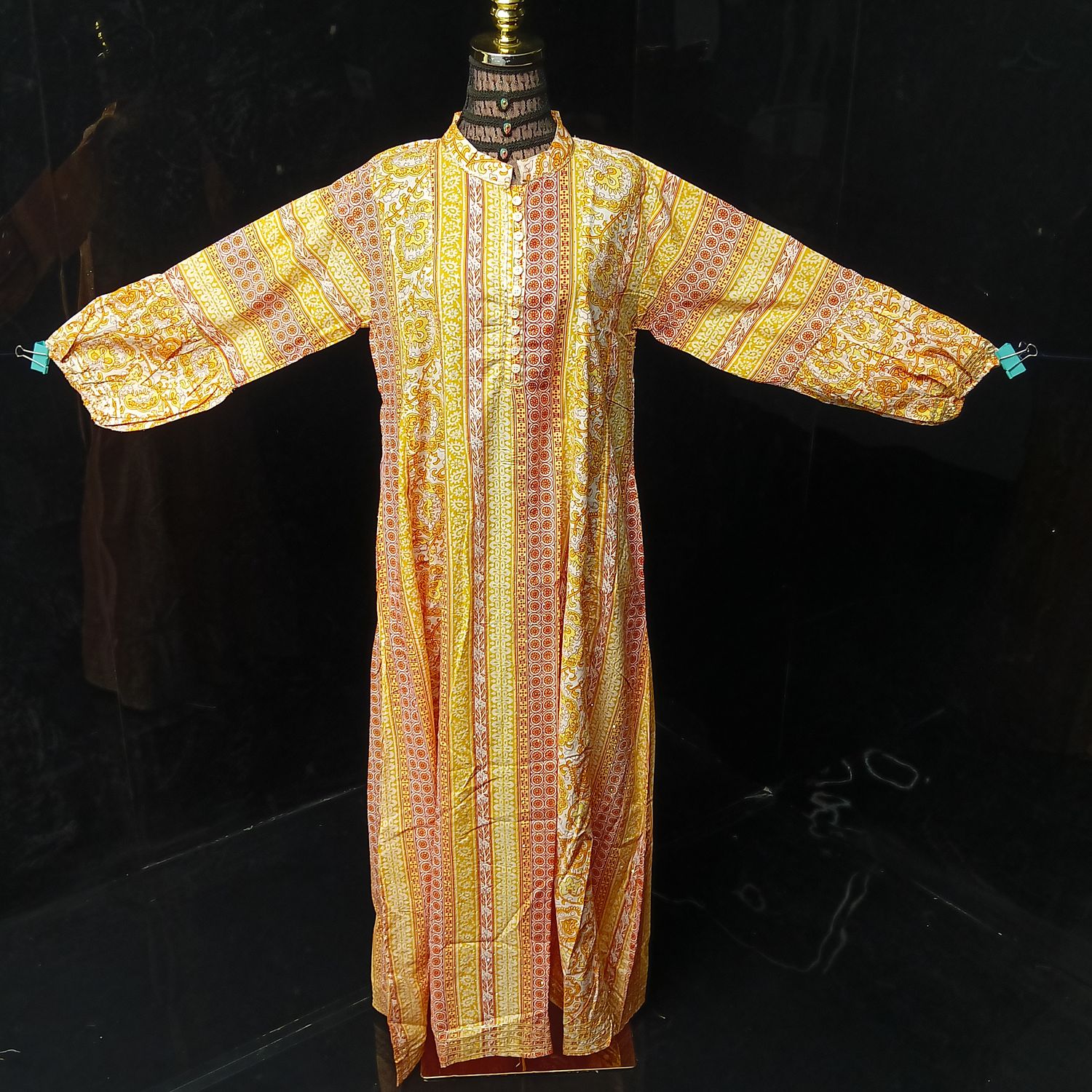 2XL-3XL AMRA  Printed Cotton Dress 57" Long Jalabiya