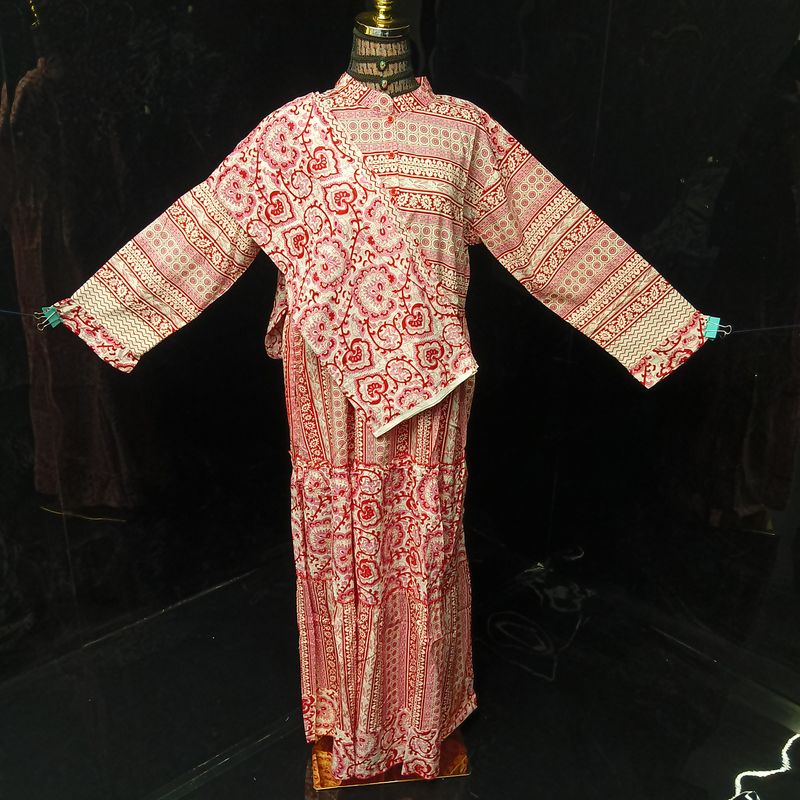 L/XL Afifa Printed Cotton Dress 57" Long Jalabiya  With Sheila