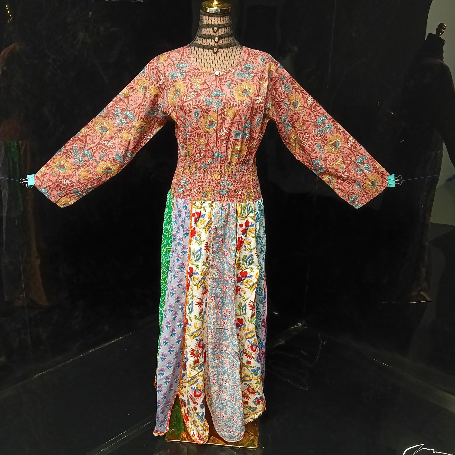 L/XL Zayna Printed Cotton Dress 56" Long Jalabiya