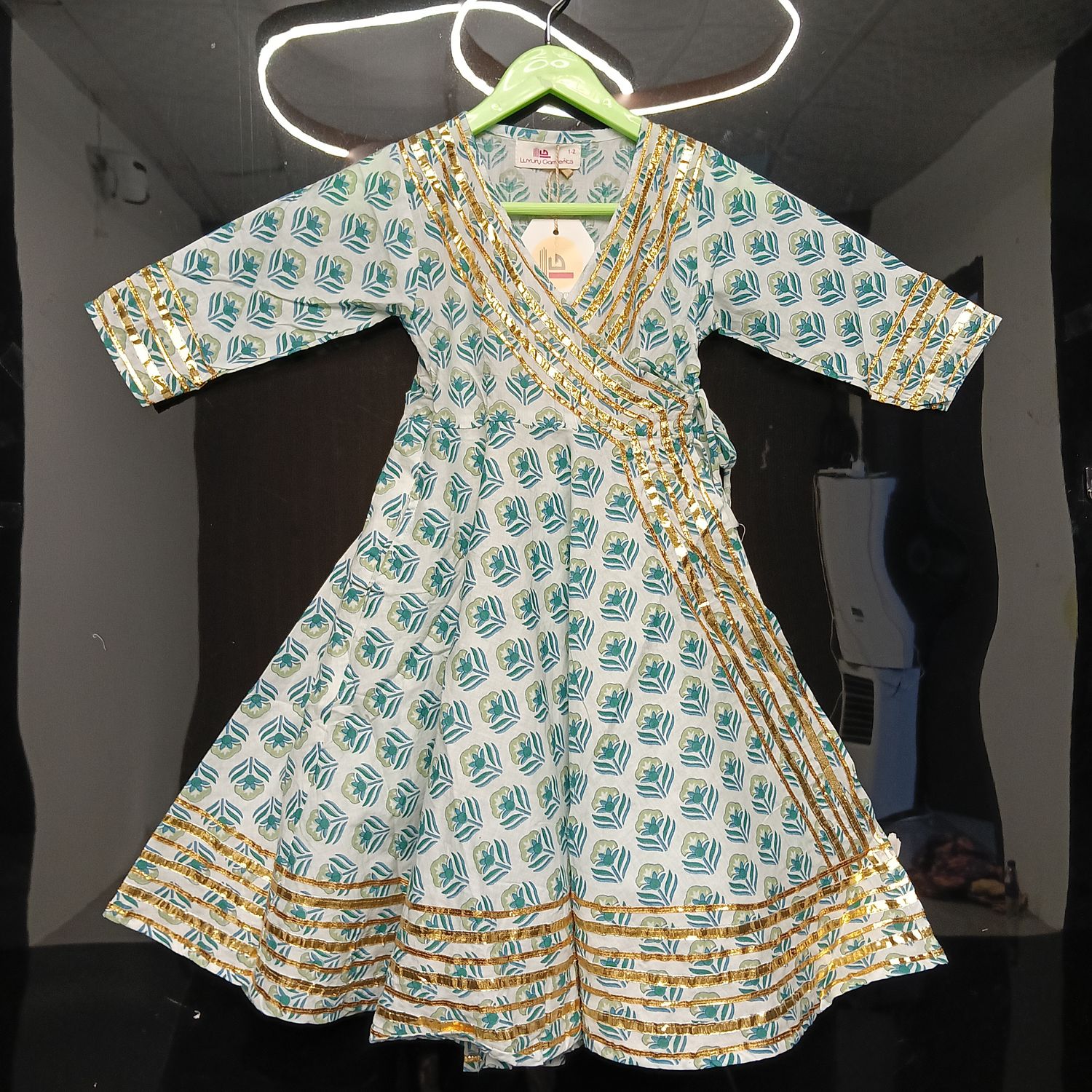 1-2 Year Priam Printed Cotton Girls Dress 26" Long Jalabiya