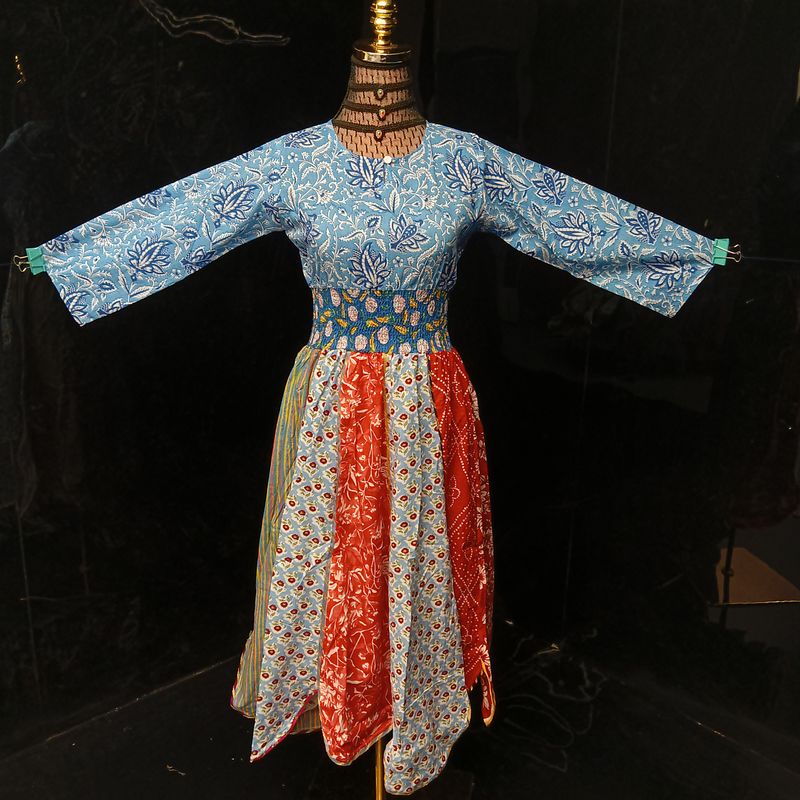 10-11 Year  Zayna Printed Cotton Dress 46" Long Jalabiya