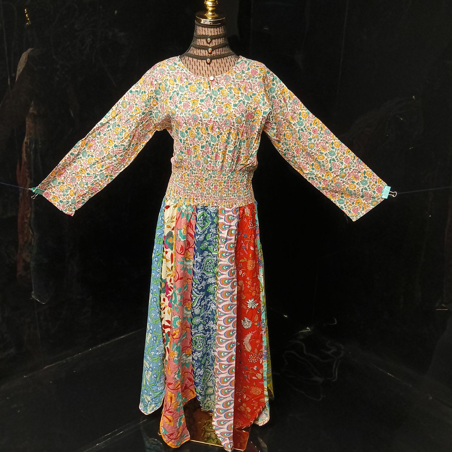 L/XL Zayna Printed Cotton Dress 56" Long Jalabiya