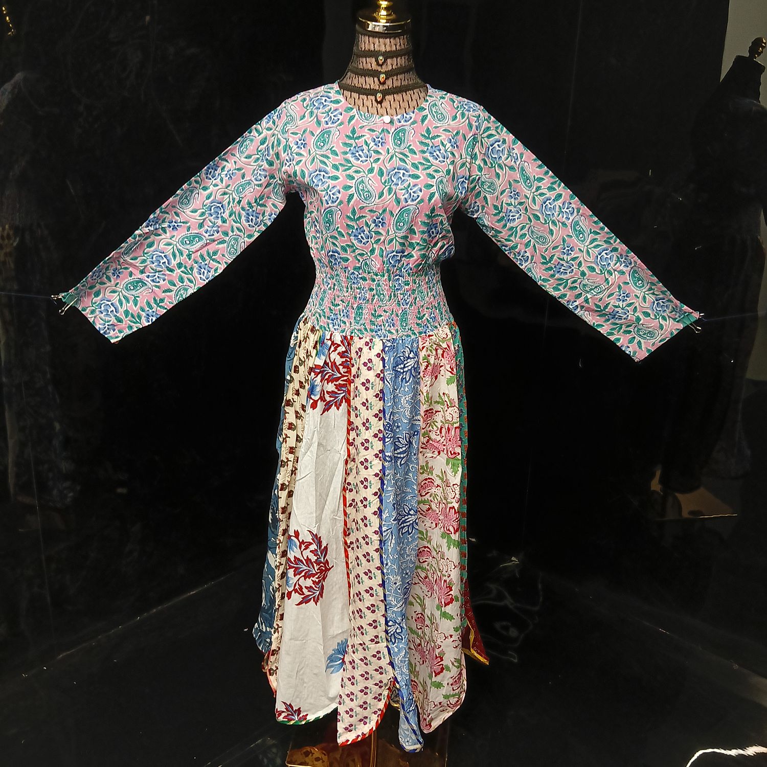 XS/S Zayna Printed Cotton Dress 54" Long Jalabiya