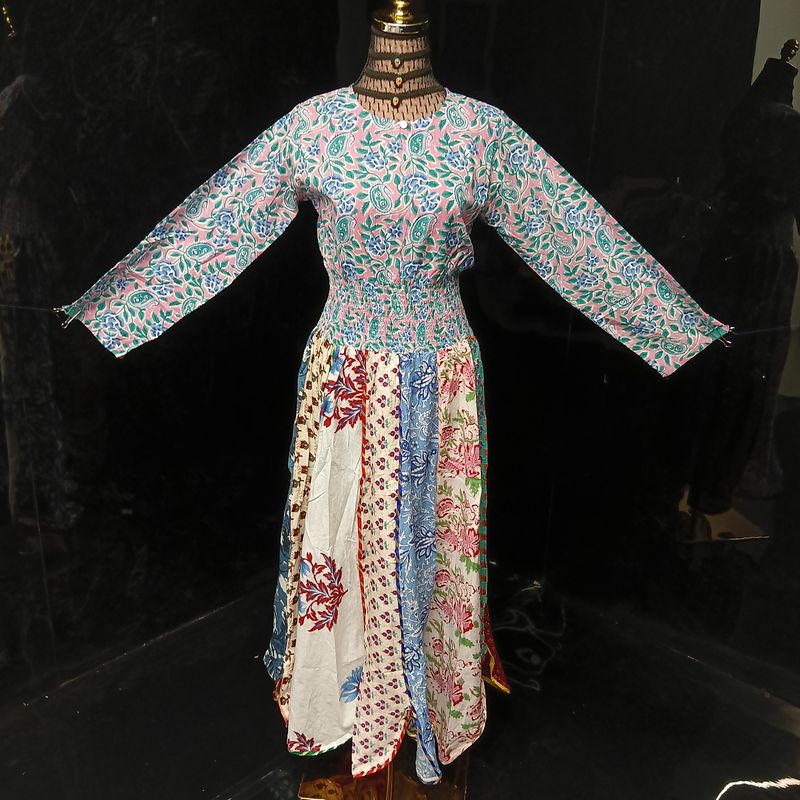 XS/S Zayna Printed Cotton Dress 54" Long Jalabiya