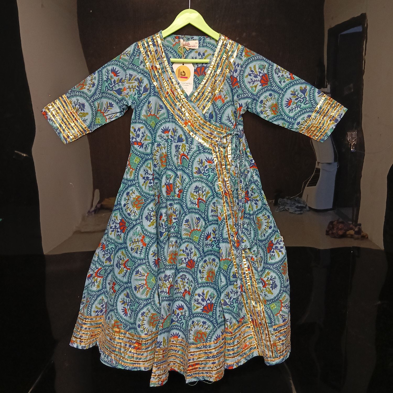 4-5 Year Priam Printed Cotton Girls Dress 34" Long Jalabiya