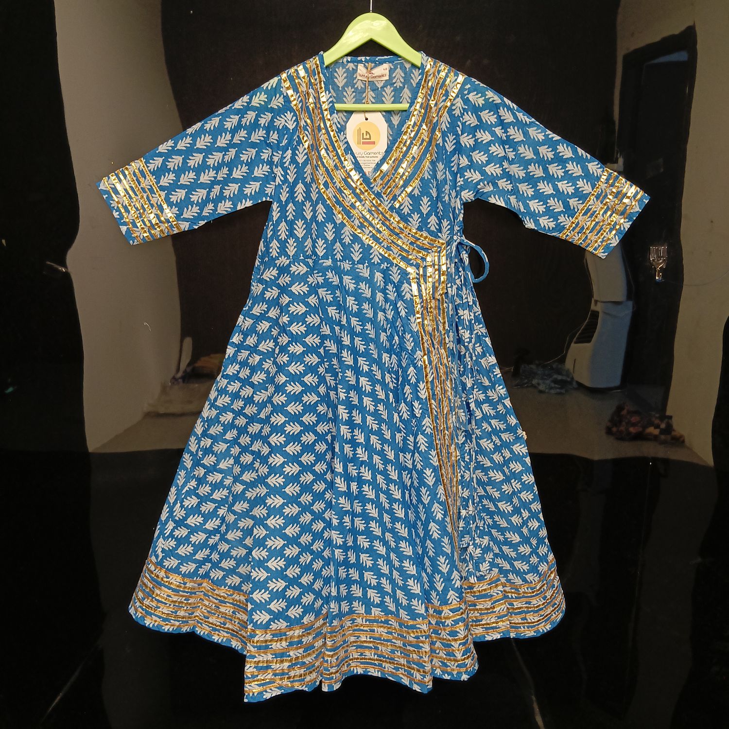 4-5 Year Priam Printed Cotton Girls Dress 34" Long Jalabiya