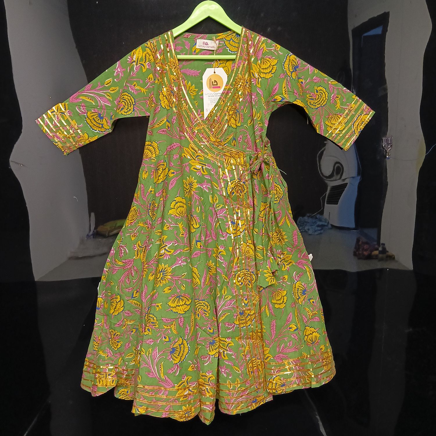 4-5 Year Priam Printed Cotton Girls Dress 34" Long Jalabiya