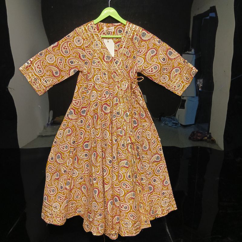 1-2 Year Priam Printed Cotton Girls Dress 26" Long Jalabiya