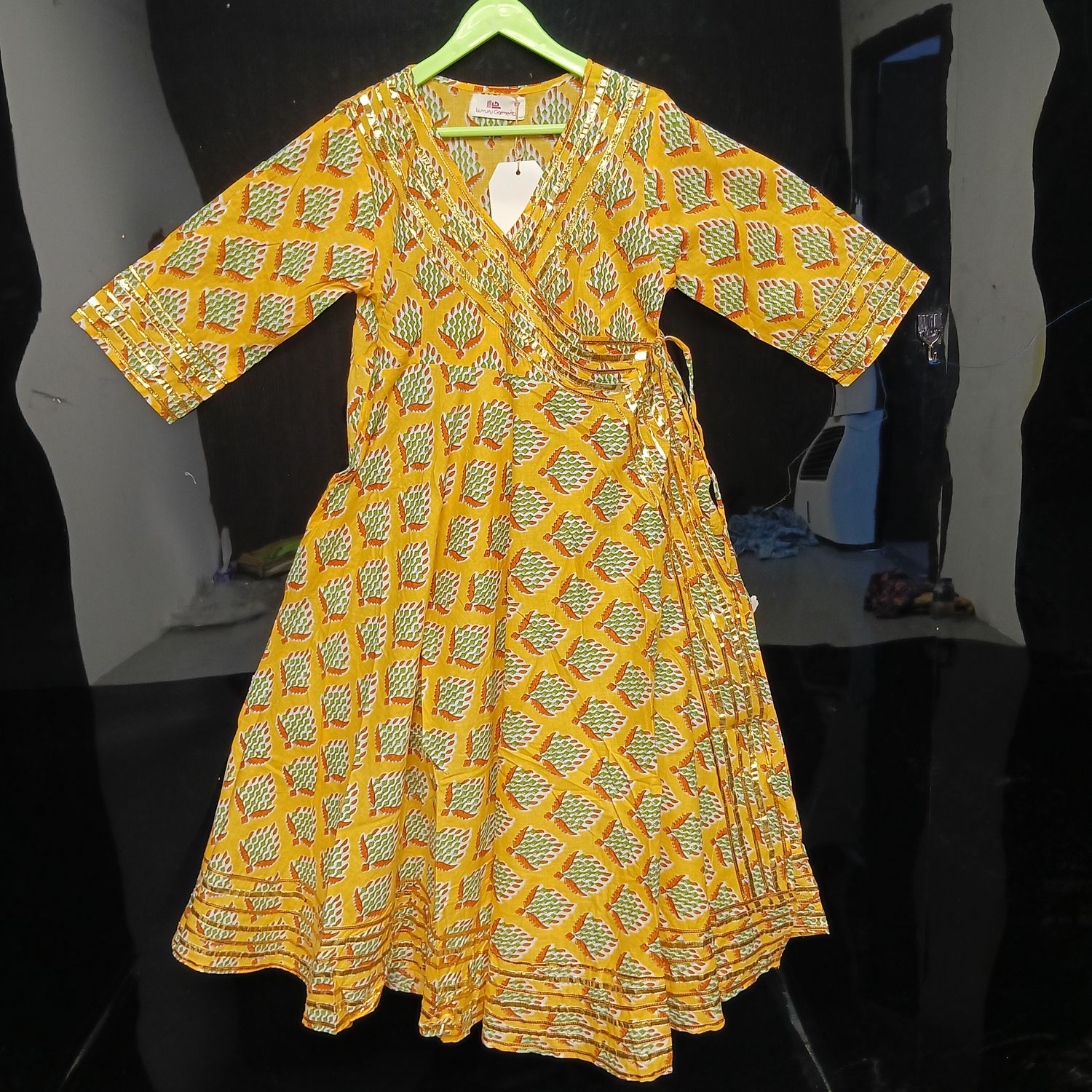 4-5 Year Priam Printed Cotton Girls Dress 34" Long Jalabiya