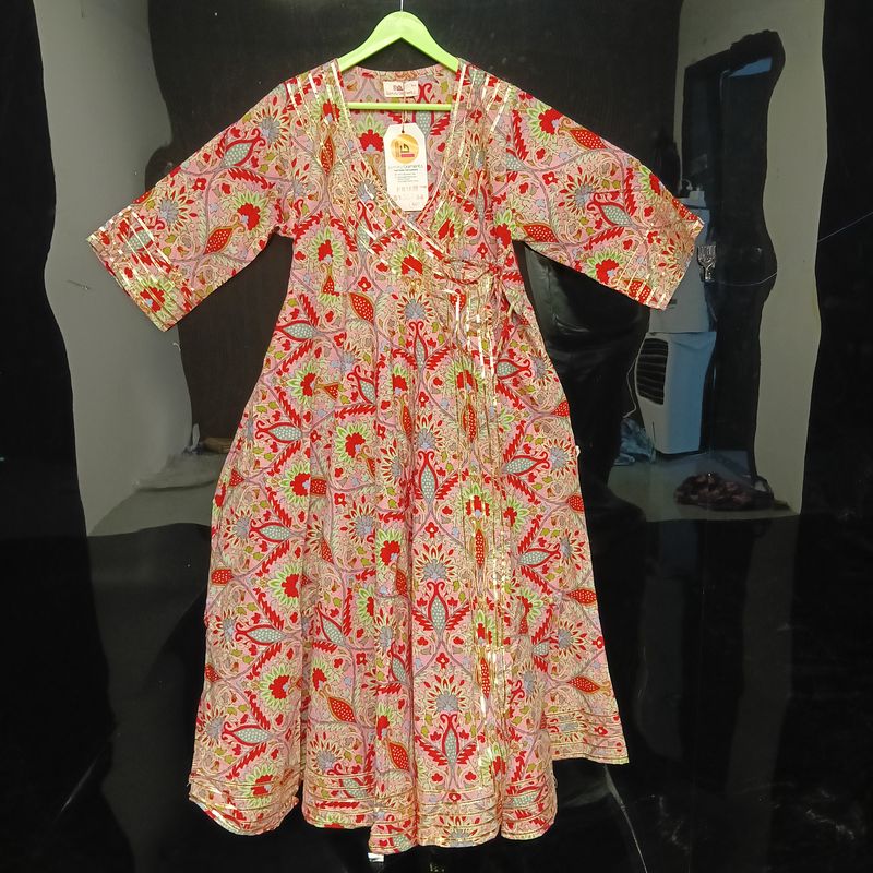 8-9 Year Priam Printed Cotton Girls Dress 42" Long Jalabiya