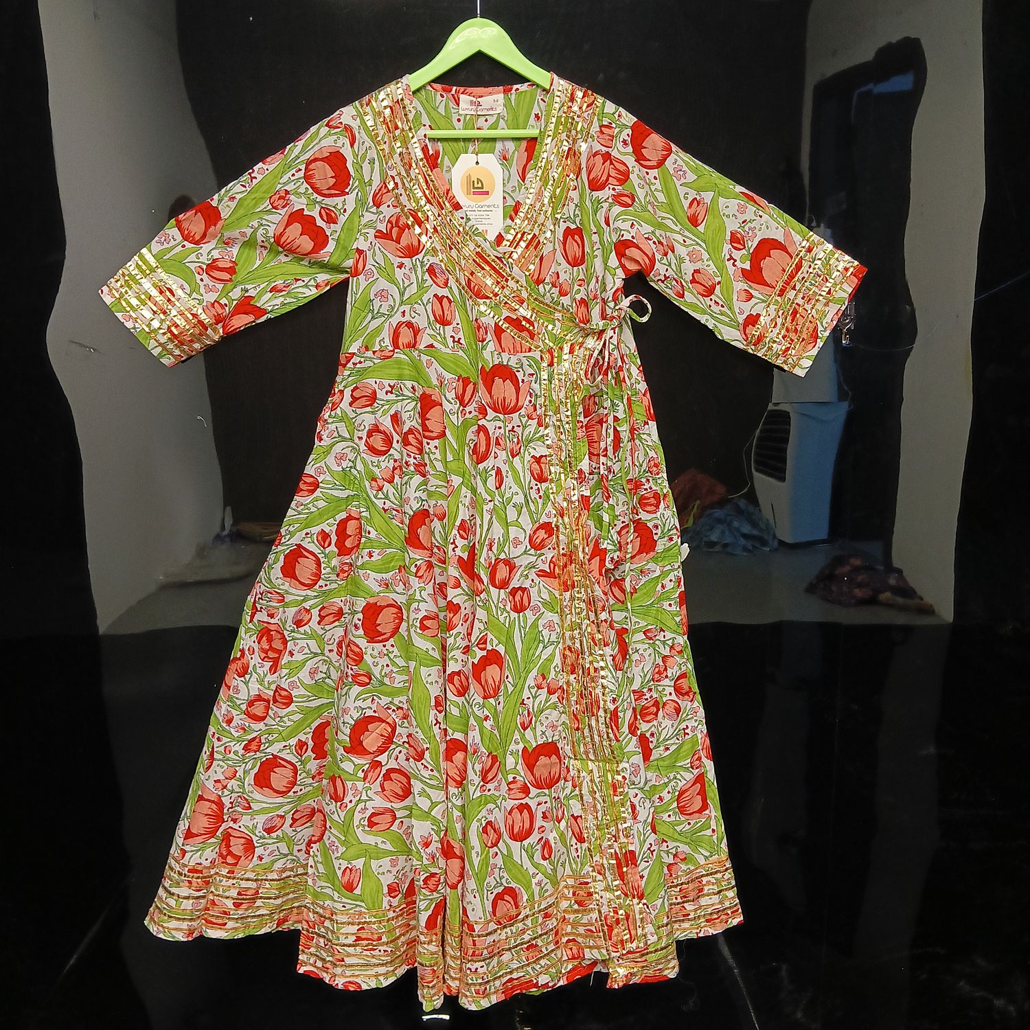 8-9 Year Priam Printed Cotton Girls Dress 42" Long Jalabiya