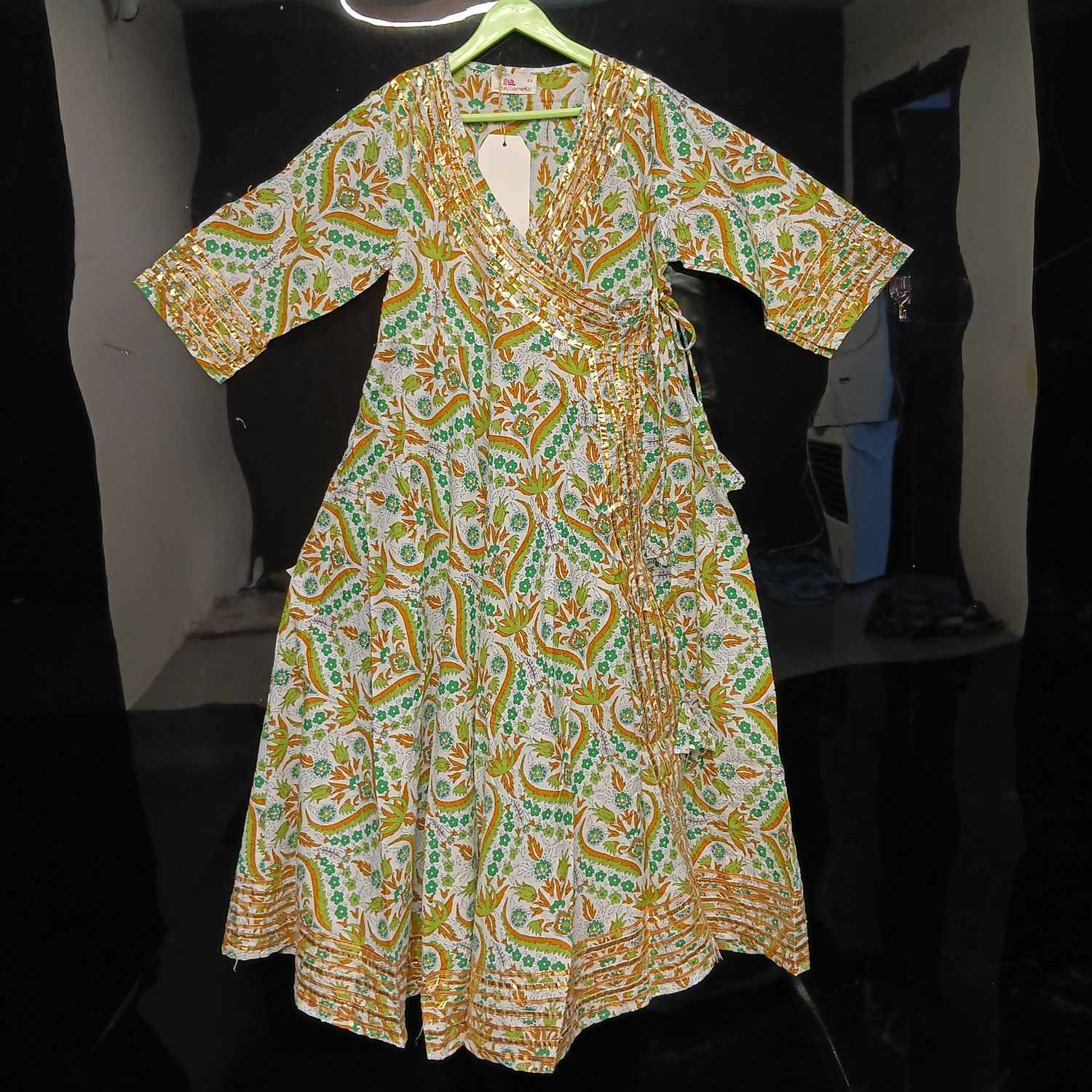 8-9 Year Priam Printed Cotton Girls Dress 42" Long Jalabiya