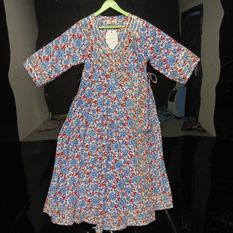 8-9 Year Priam Printed Cotton Girls Dress 42" Long Jalabiya