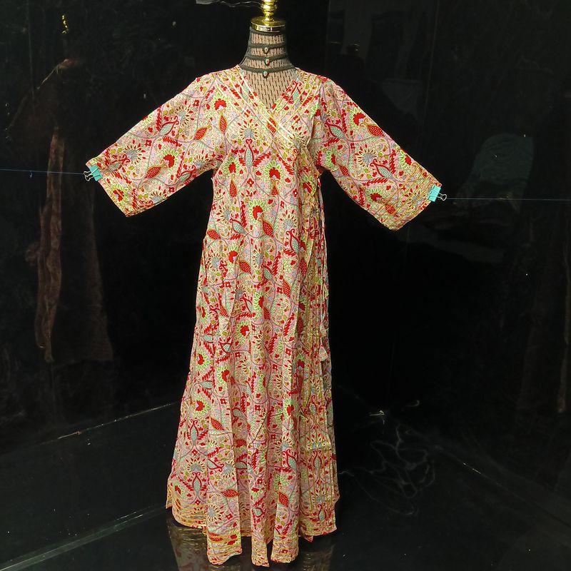 10-11 Year Priam Printed Cotton Girls Dress 46" Long Jalabiya