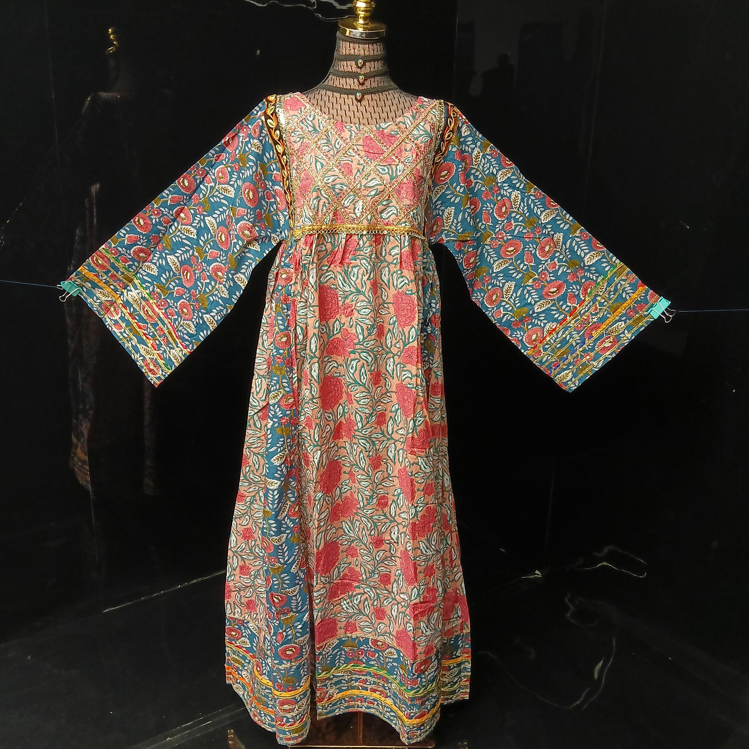 XS/S Banjara Printed Cotton Dress 54" Long Jalabiya