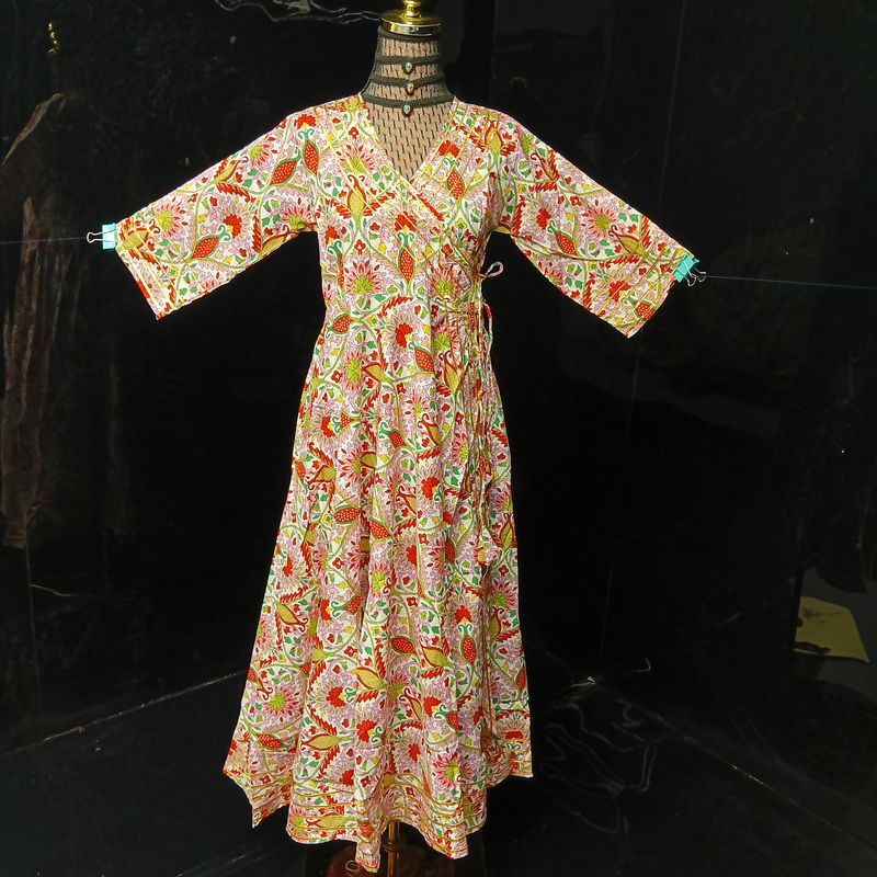 12-13 Year Priam Printed Cotton Girls Dress 50" Long Jalabiya