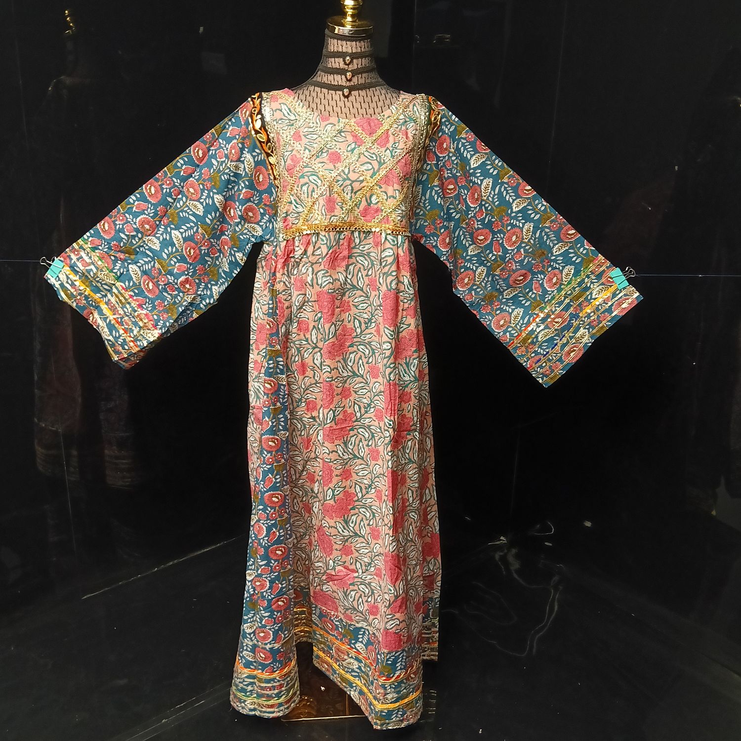 XS/S Banjara Printed Cotton Dress 54" Long Jalabiya