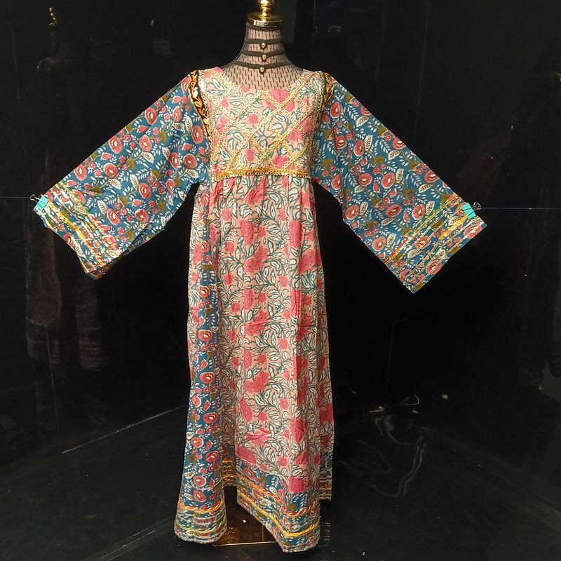 XS/S Banjara Printed Cotton Dress 54" Long Jalabiya