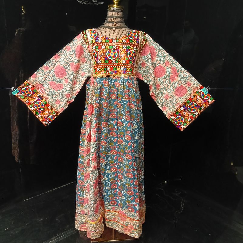 XS/S Banjara Printed Cotton Dress 54" Long Jalabiya