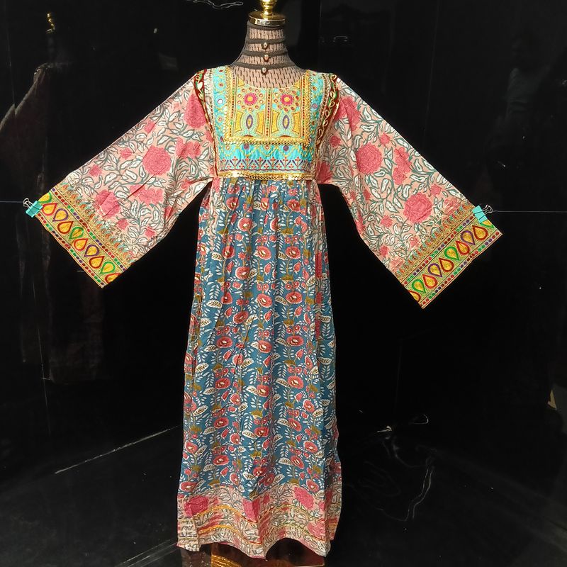 XS/S Banjara Printed Cotton Dress 54" Long Jalabiya