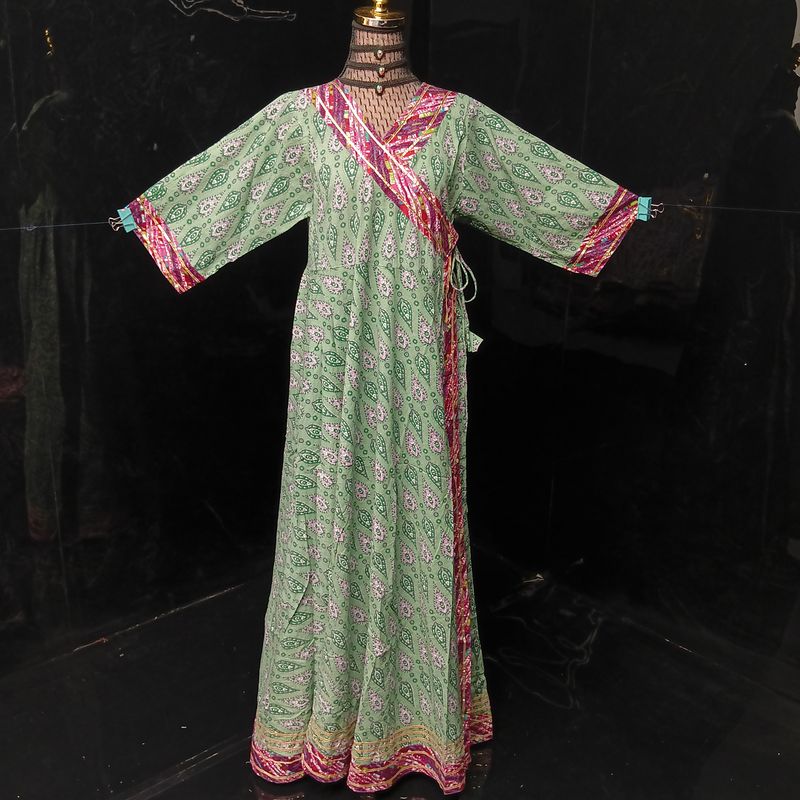 S/M Priam Printed Cotton Dress 57" Long Jalabiya