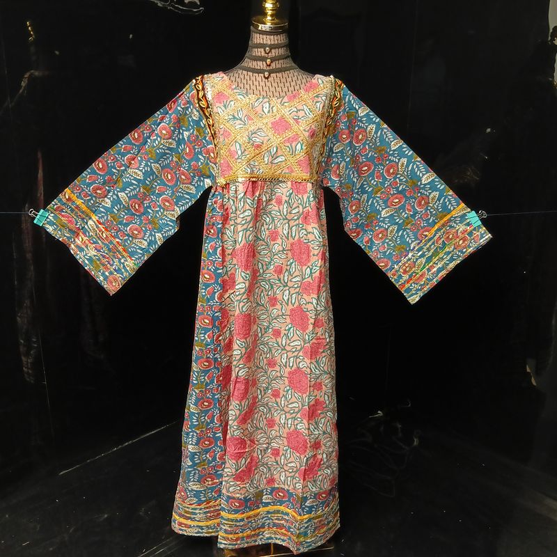 XS/S Banjara Printed Cotton Dress 54" Long Jalabiya