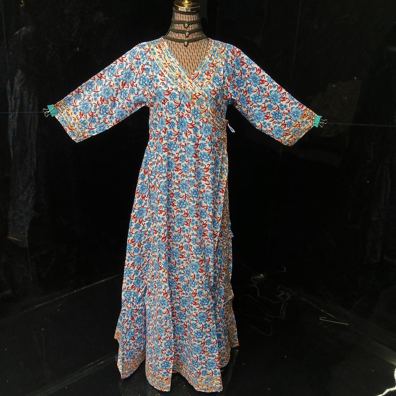 S/M Priam Printed Cotton Dress 57" Long Jalabiya