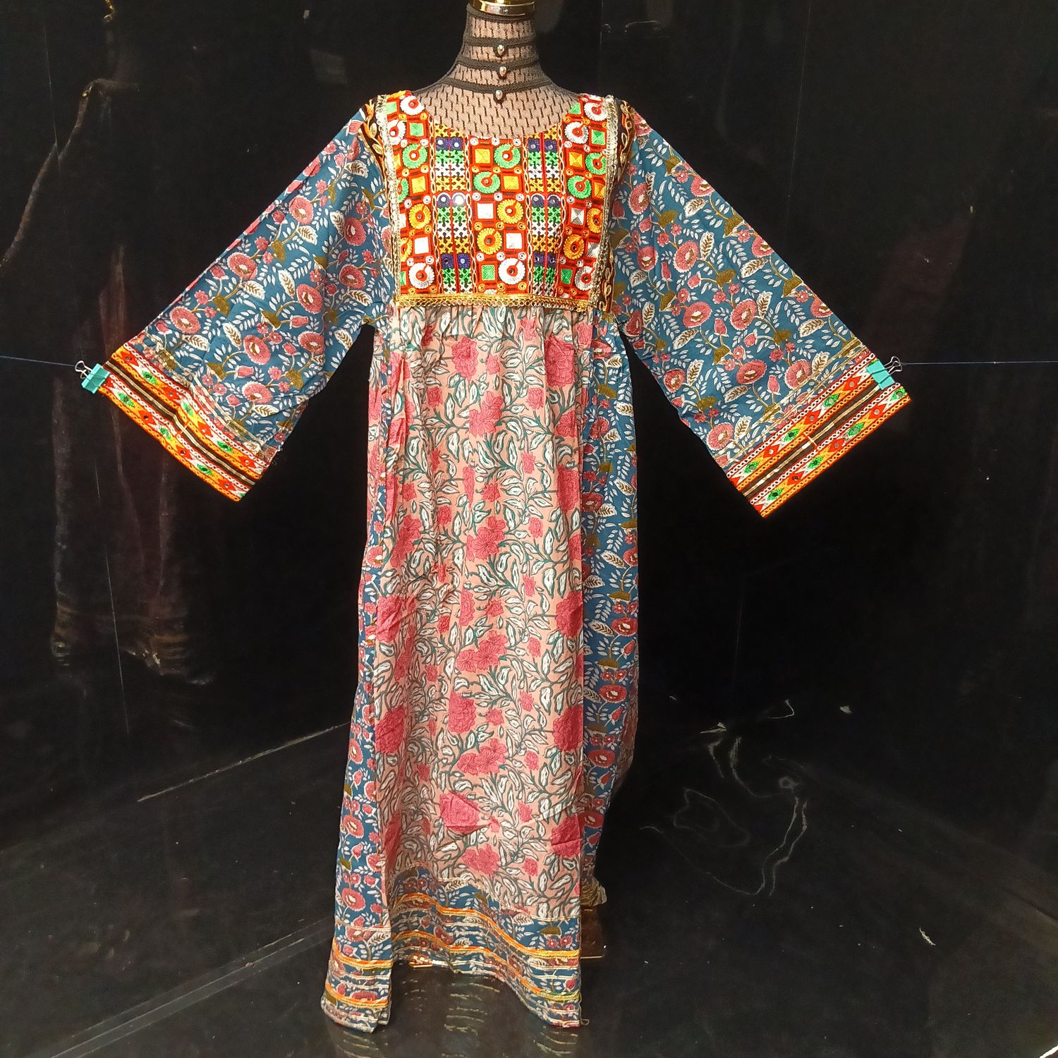 2XL-3XL Banjara Printed Cotton Dress 57" Long Jalabiya