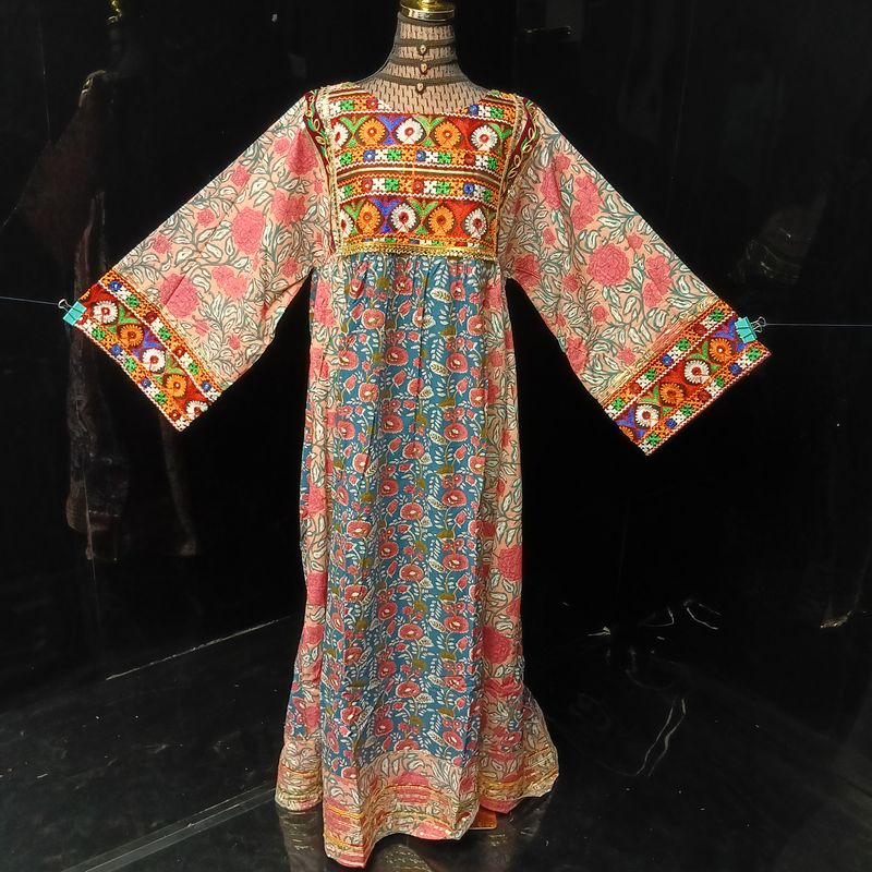 2XL-3XL Banjara Printed Cotton Dress 57" Long Jalabiya