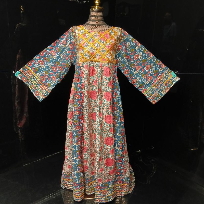L-XL Banjara Printed Cotton Dress 57" Long Jalabiya