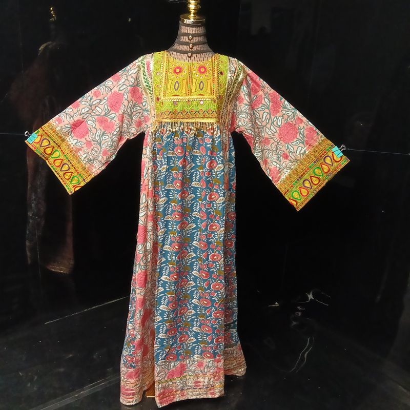 L-XL Banjara Printed Cotton Dress 57" Long Jalabiya